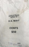 US Mint bag of 5000 1989-D Lincoln cents