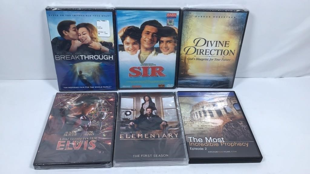 New Open Box Lot of 6 DVD’s

Includes: