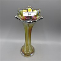 Imp. 7.25" smoke Morning Glory vase