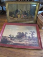 2 LG PICTURES 1 IN VICTORIAN FRAME OTHER 1850S