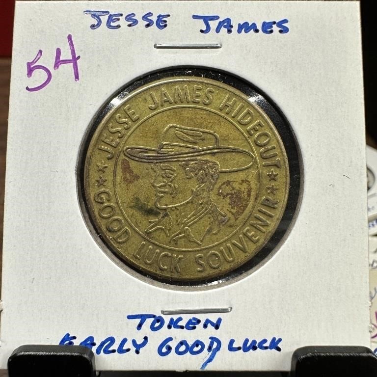 VTG JESSE JAMES EARLY GOOD LUCK TOKEN