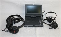Headphones and Polaroid portable DVD player Model