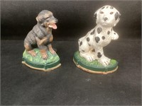2 Small Cast Iron Dog Figurines