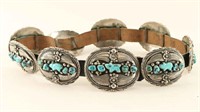 Navajo Turquoise & Sterling Concho Belt