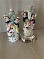 Antique English Staffordshire Spill Vases (2)
