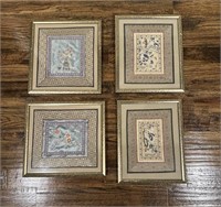 Framed Chinese Silk Embroidery (qty. 4)