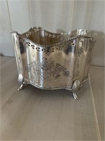 Vintage Silver Plated Planter with Pierced Detail