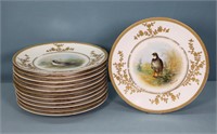 (12) T&V Limoges Hand Painted Dinner Plates
