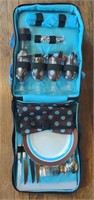 Portable Picnic Back Pack Set w/ Cups, Plates,