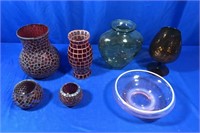 COLORFUL ART GLASS - 7 ITEMS