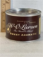 Advertising tin for WO Larson pipe tobacco