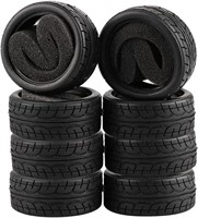 Shaluoman 8pcs 1/10 on Road Soft Tires Tyres Fit f