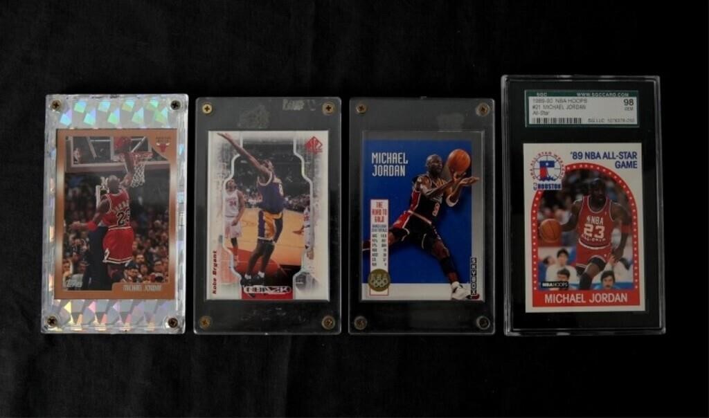 Collection of Cased Basketball Cards Kobe & Jordan