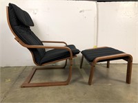 IKEA Poäng chair with an ottoman