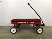 Red metal toy cart