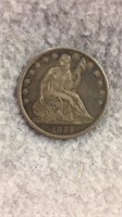 1859 Seated Liberty Half Dollar- Rare
