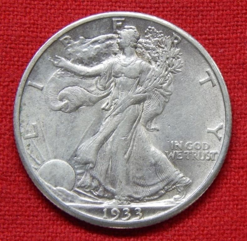 1933 S Walking Liberty Silver Half Dollar