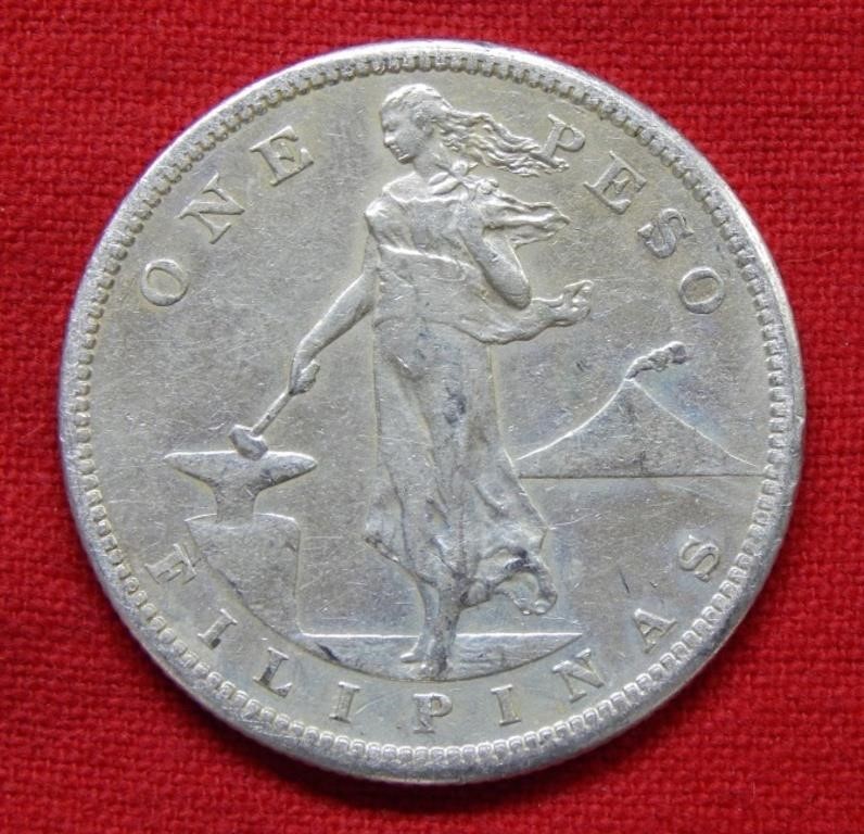 1909 S Philippines Silver Peso