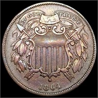 1864 Sml Motto Two Cent Piece CLOSELY