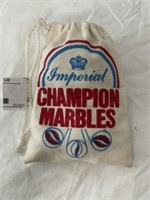 Canvas Imperial Champion Marble Bag w/ Marbles