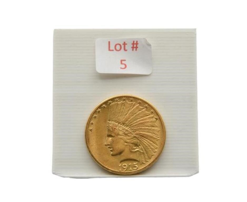 1915 $10 Indian Head Gold Coin