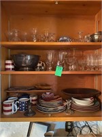 Shelf contents possibly Tiffin and Fenton