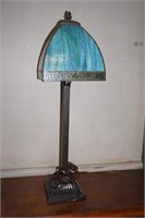 Nice Slag Glass Shade Table Lamp