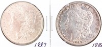 Coin 2 Morgan Silver Dollars 1887 & 1888
