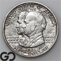 1921 2x2 Alabama Commemorative 50c, AU+ Bid: 195