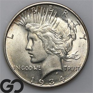 1934-D Peace Dollar, Choice BU++ Bid: 300