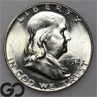 1952-D Franklin Half Dollar, Gem BU FBL Bid: 95