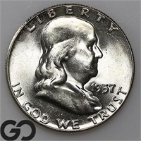 1957 Franklin Half Dollar, Gem BU Bid: 24