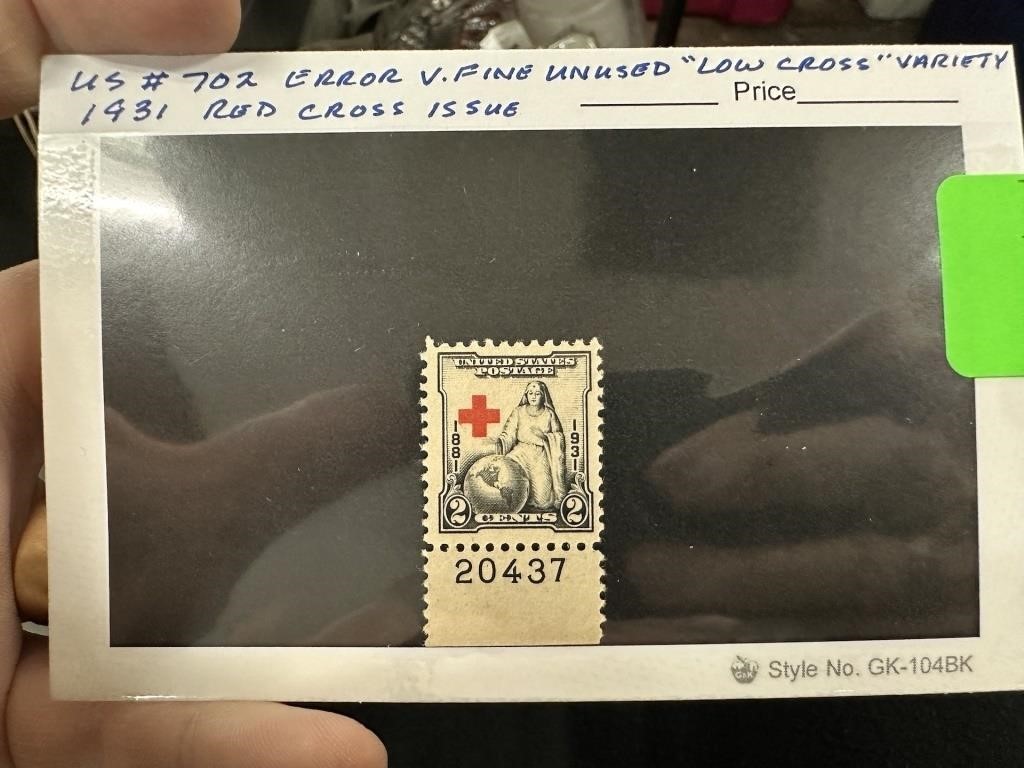 702 ERROR UNUSED LOW CROSS 1931 VARIETY STAMP