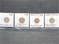 4- 1905 Indian Head Pennies