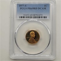 1977 S PCGS PR69DCAM 1 CENT LINCOLN PENNY