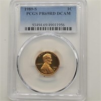 1989 S PCGS PR69DCAM LINCOLN CENT