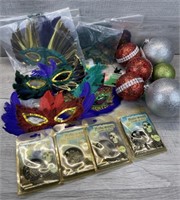 MARDI GRAS MASKS CHRISTMAS ORNAMTS HALLOWEEN