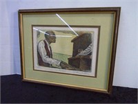 "Joe James" Hand Colored Signed Etching