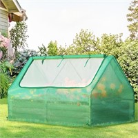 N8046  6x3x1ft Raised Garden Bed + Cover, Green