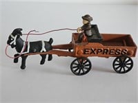 VTG CAST IRON 1950S EXPRESS WAGON WITH GOAT