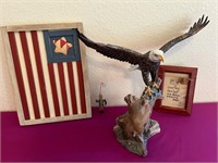 Americana Decor and Bald Eagle Figurine