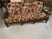 WOOD FRAME COUCH -M81X31" - FLORAL