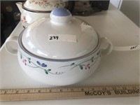 Large Covered Stoneware Bowl & Lid