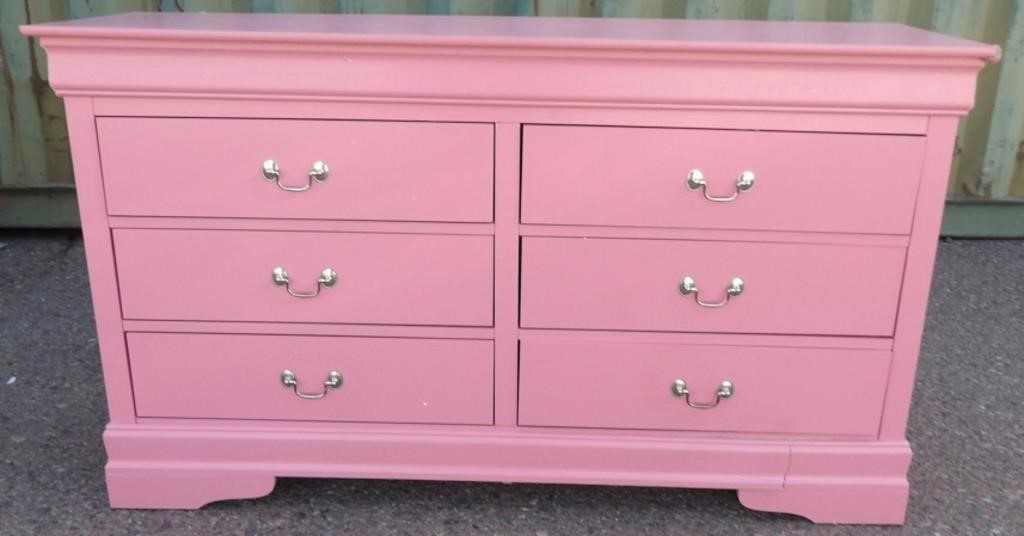 Pink 6 Drawer Dresser