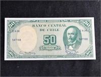 $50 PESOS CHILE BANK NOTE BILL