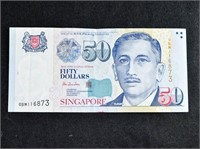 $50 FIFITY DOLLARS SINGAPORE BANK NOTE BILL