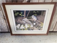 BLUE JAY & TRILLIUMS ARTIST PROOF LTD # ART PRINT