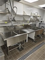 4 COMPARTMENT SINK W/ 2 PRE RINSES 116" X 34" X 44