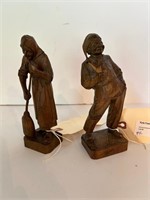 Pair of German Hand  Carved Figurines