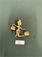 Hobe Zodiac Libra Maiden Vintage Figural Brooch